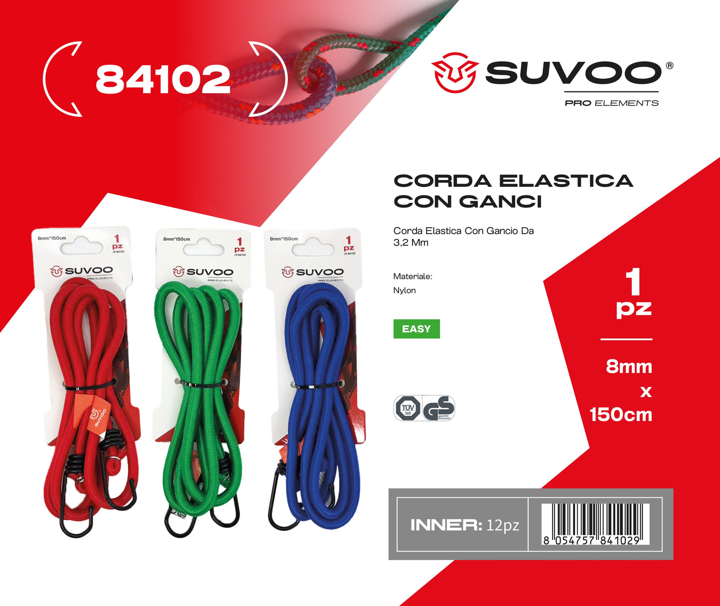Corda elastica con ganci da 3.2mm 1pz