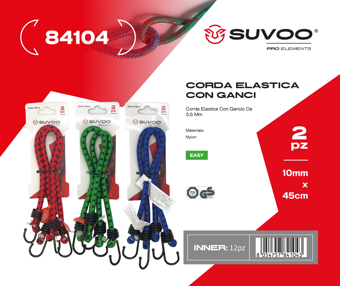 Corda elastica con ganci da 3.5mm 2pz
