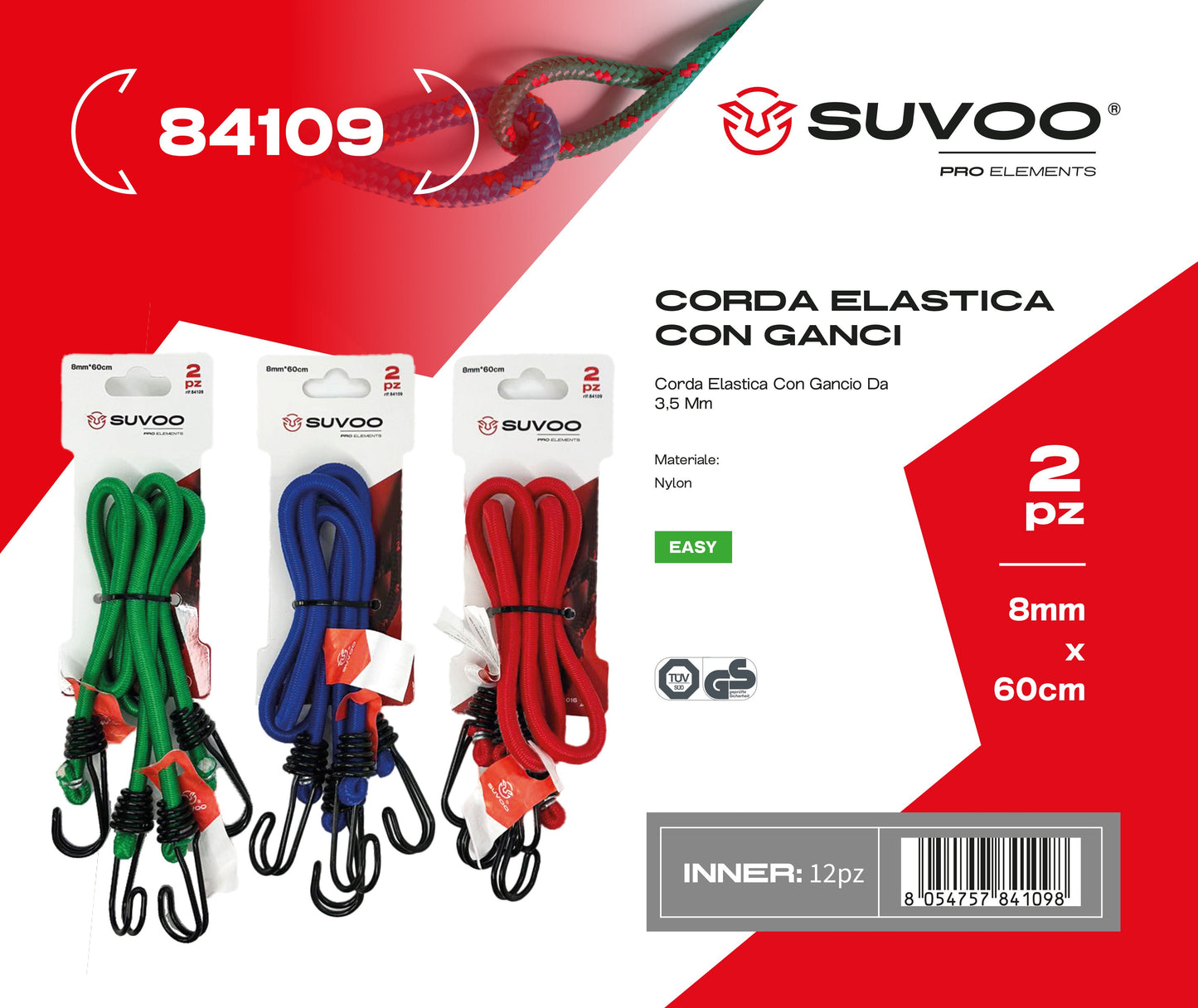 Corda elastica con ganci da 3.5mm 2pz