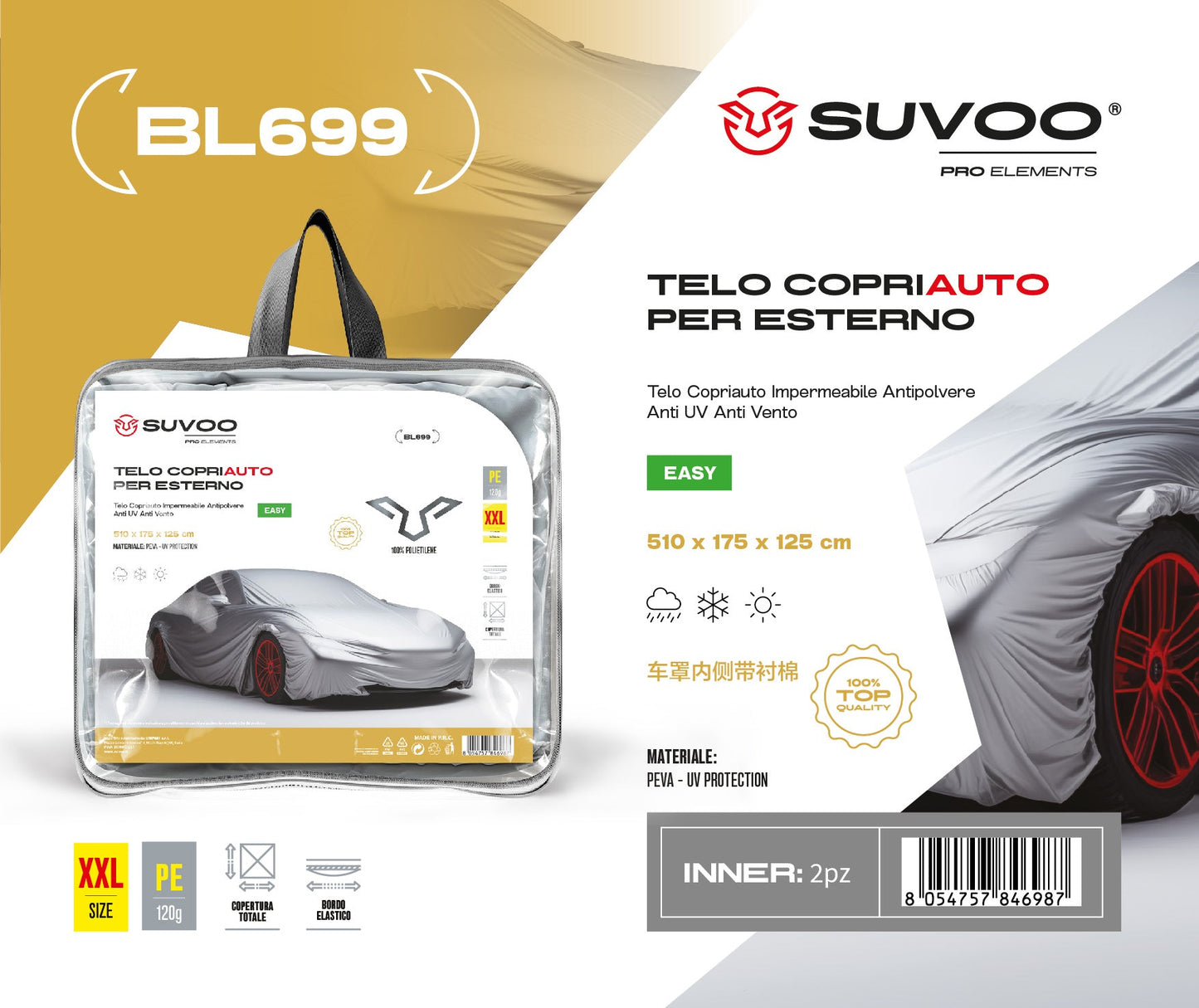 Telo copriauto felpato