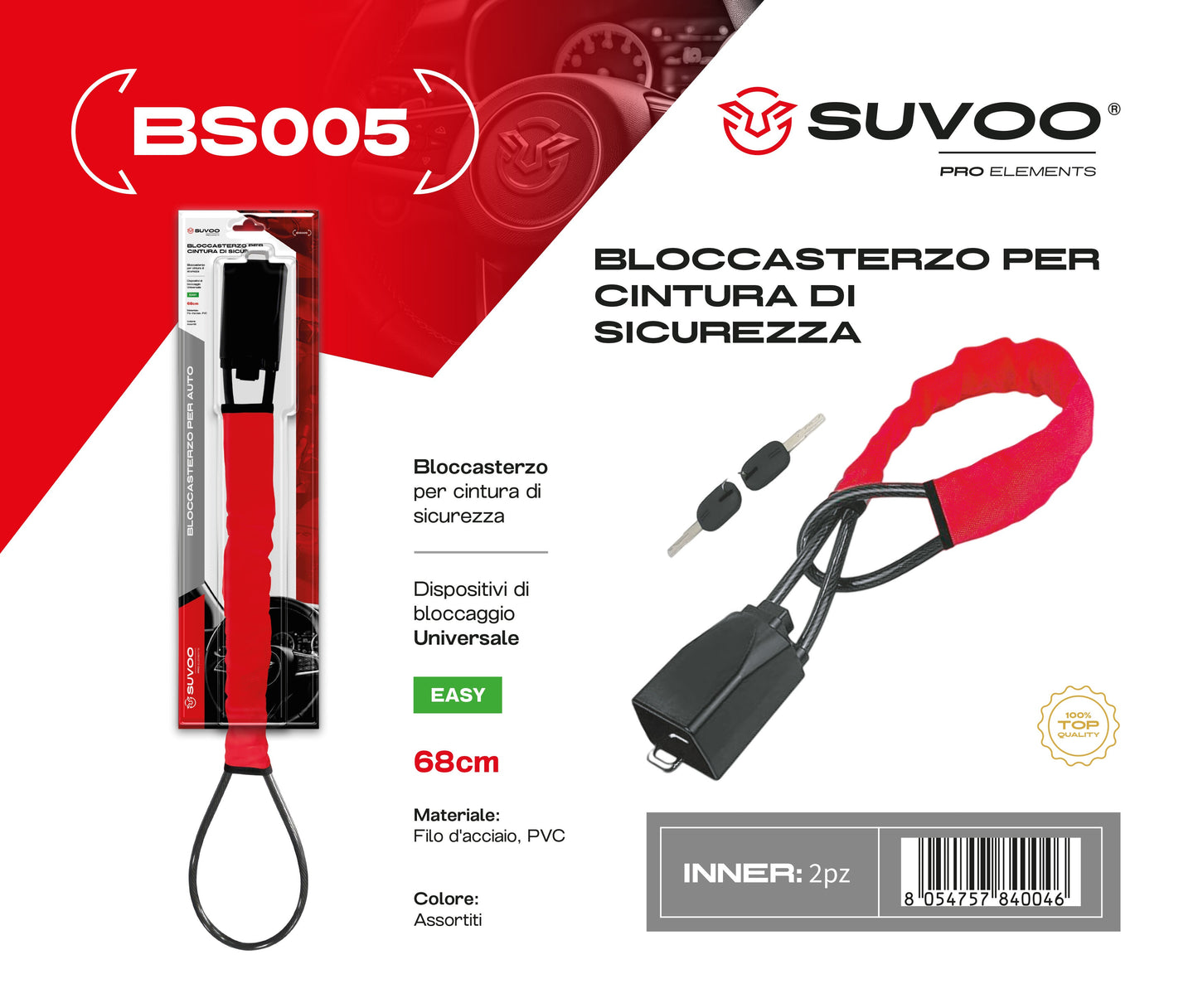 Bloccosterzo per cintura di sicurezza