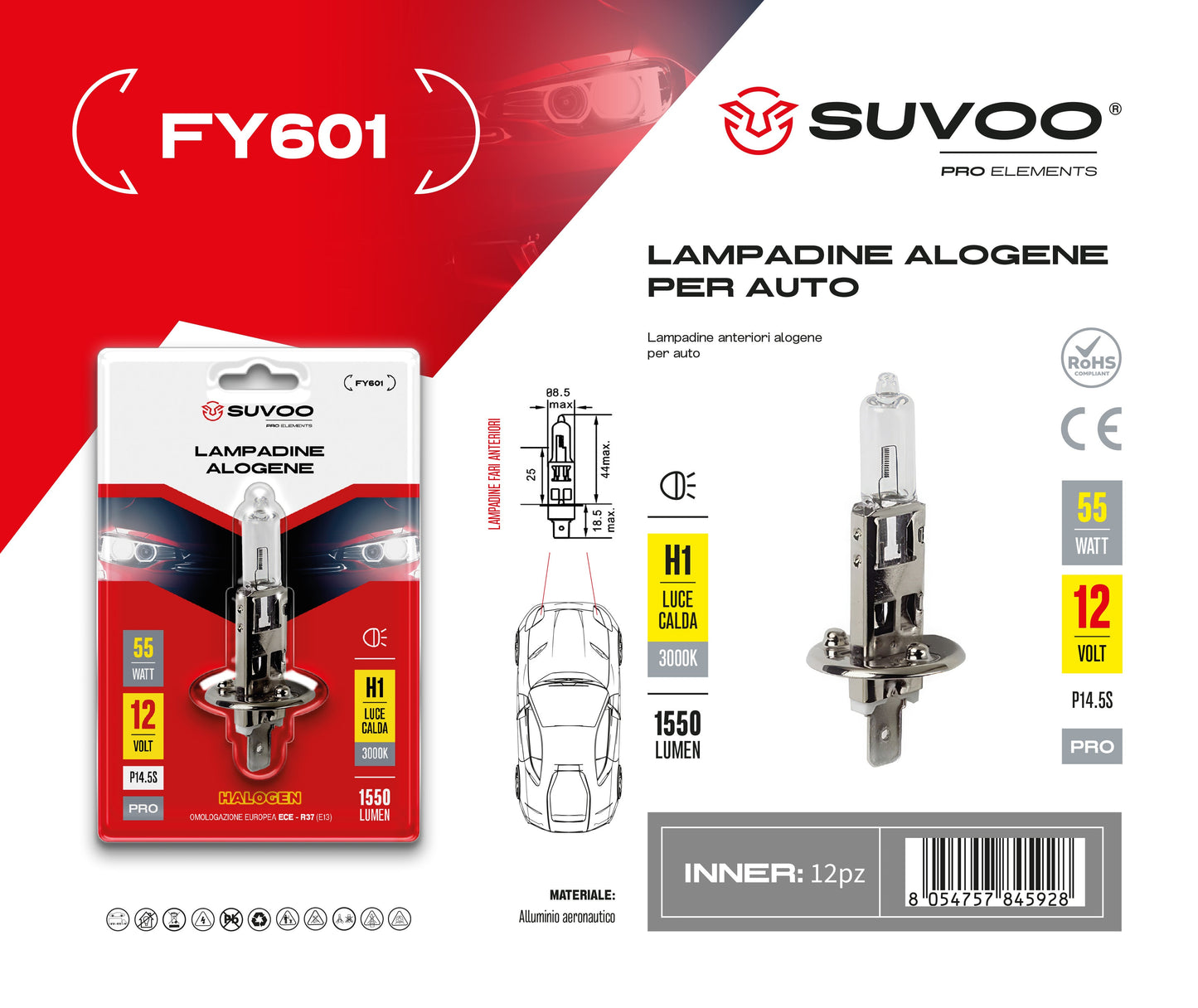 Lampadine alogene per auto FY601