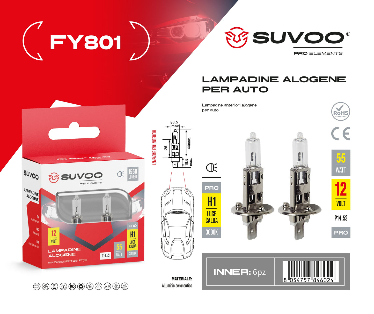 Lampadine alogene per auto FY801