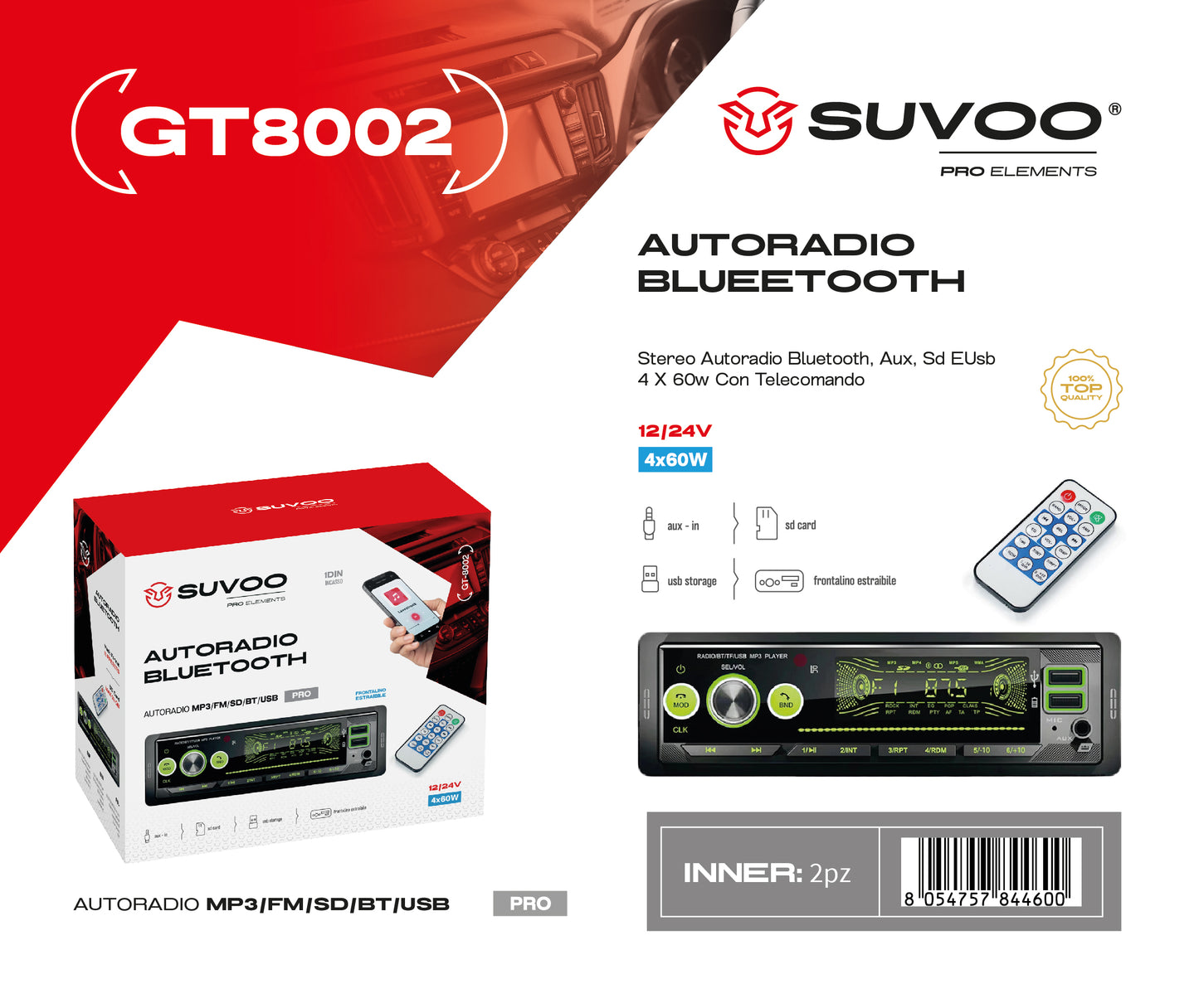 Autoradio bluetooth GT8002