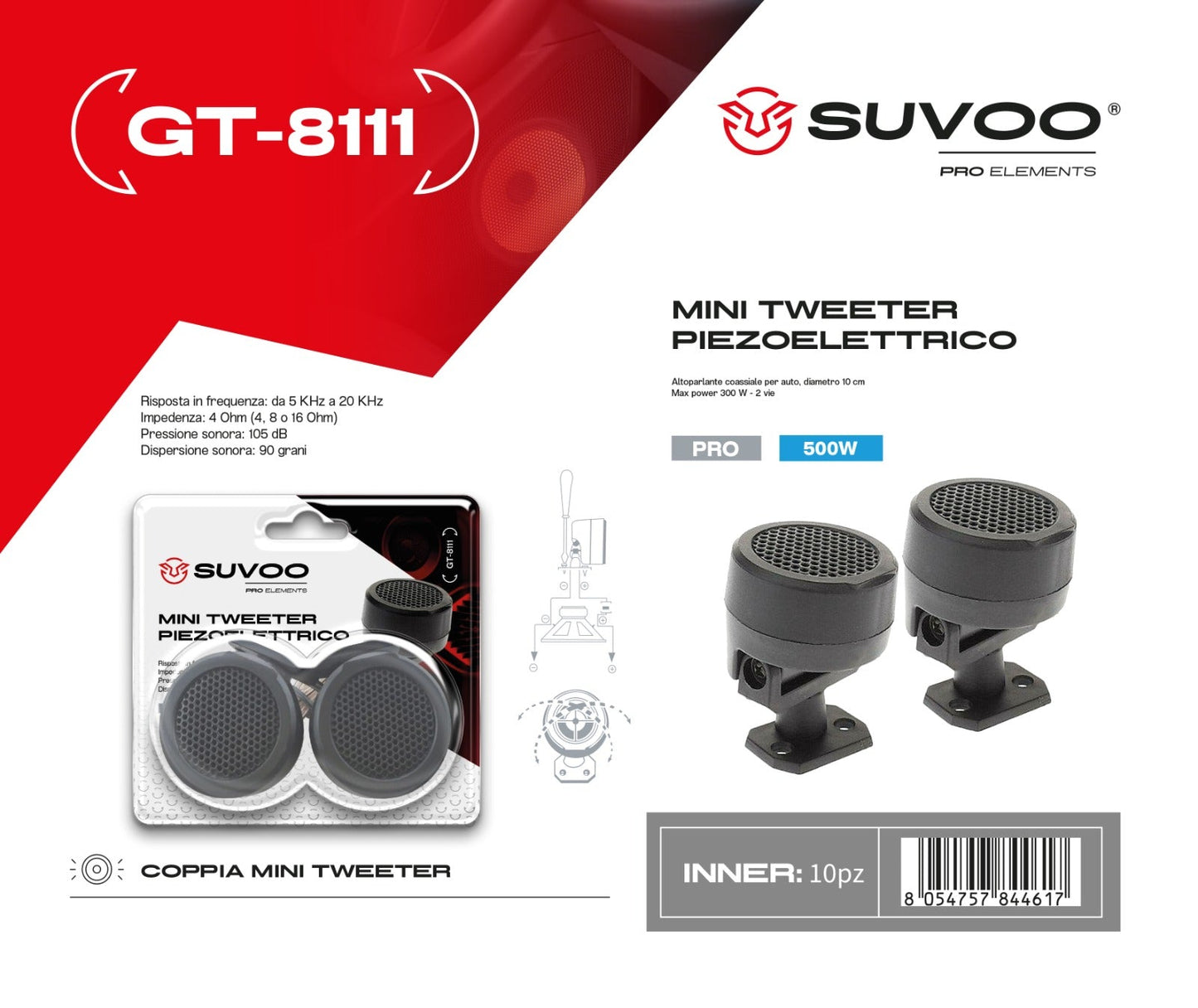 Mini Tweeter Piezoelettrico GT8111