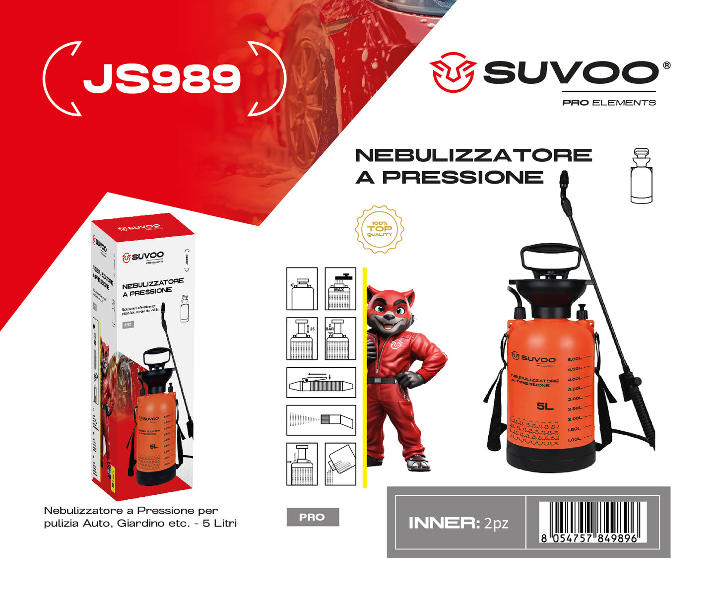 Nebulizzatore a Pressione 5 Litri JS989