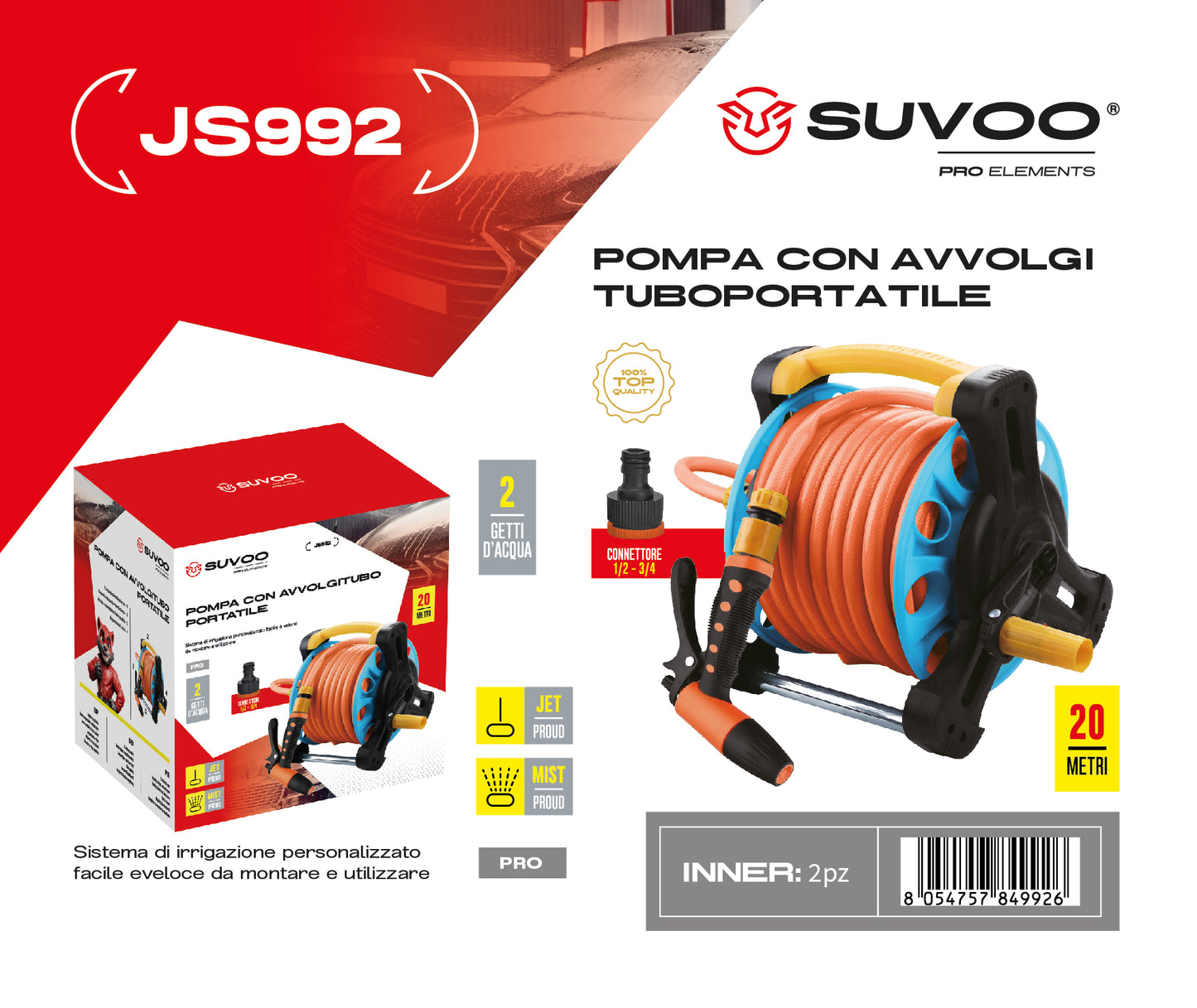 Avvolgitubo con tubo da 20m+2m JS992