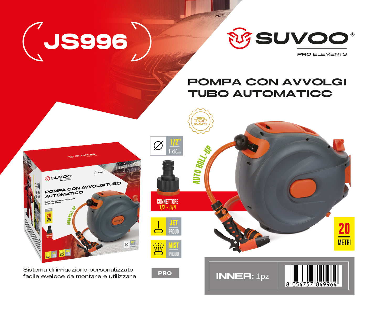 Avvolgitubo con Riavvolgimento Automatico JS996