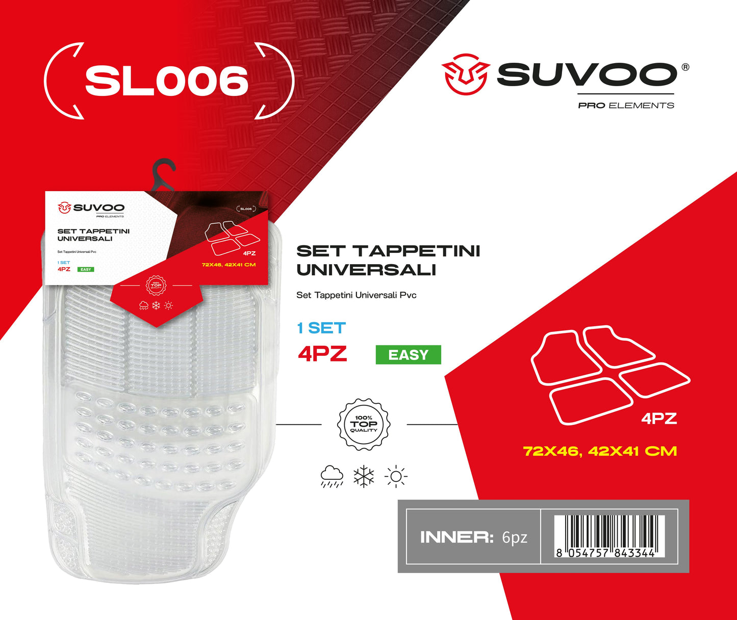 Set Tappettini in Gomma 4pz SL006