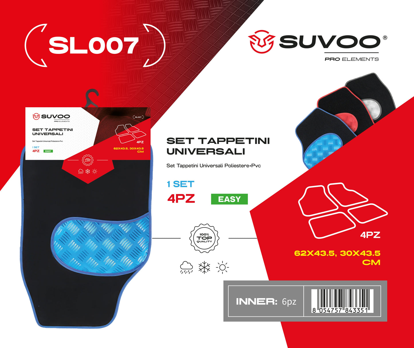 Set Tappettini Moquette 4pz SL007