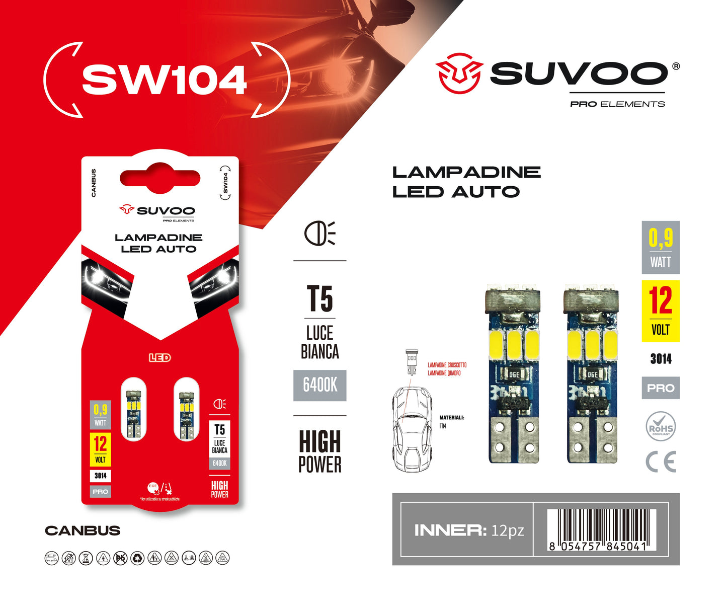 Lampadine led per auto SW104