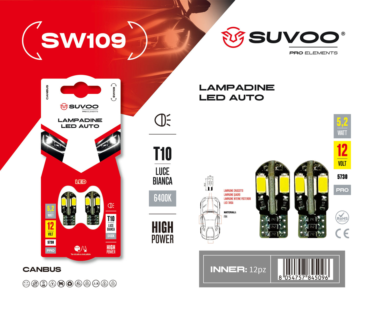 Lampadine led per auto SW109