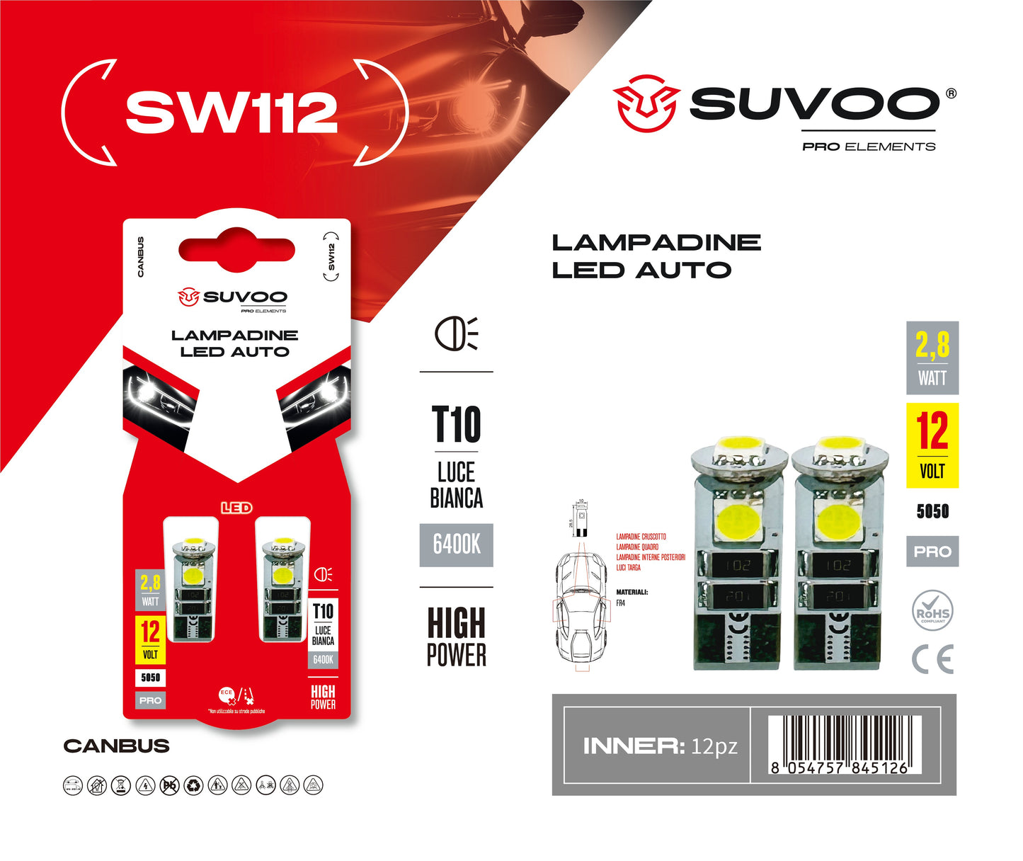 Lampadine led per auto SW112