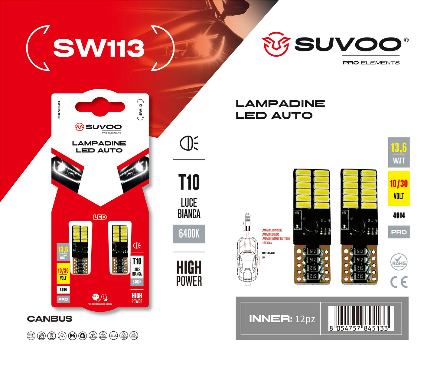 Lampadine led per auto SW113