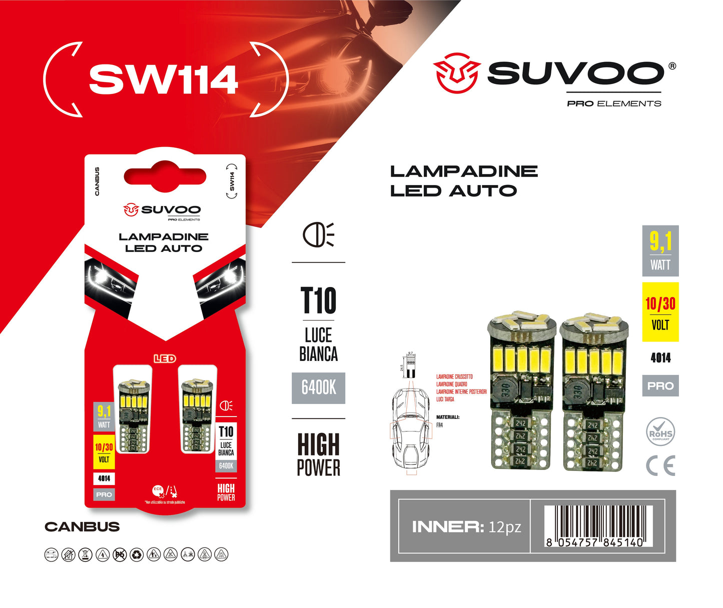 Lampadine led per auto SW114