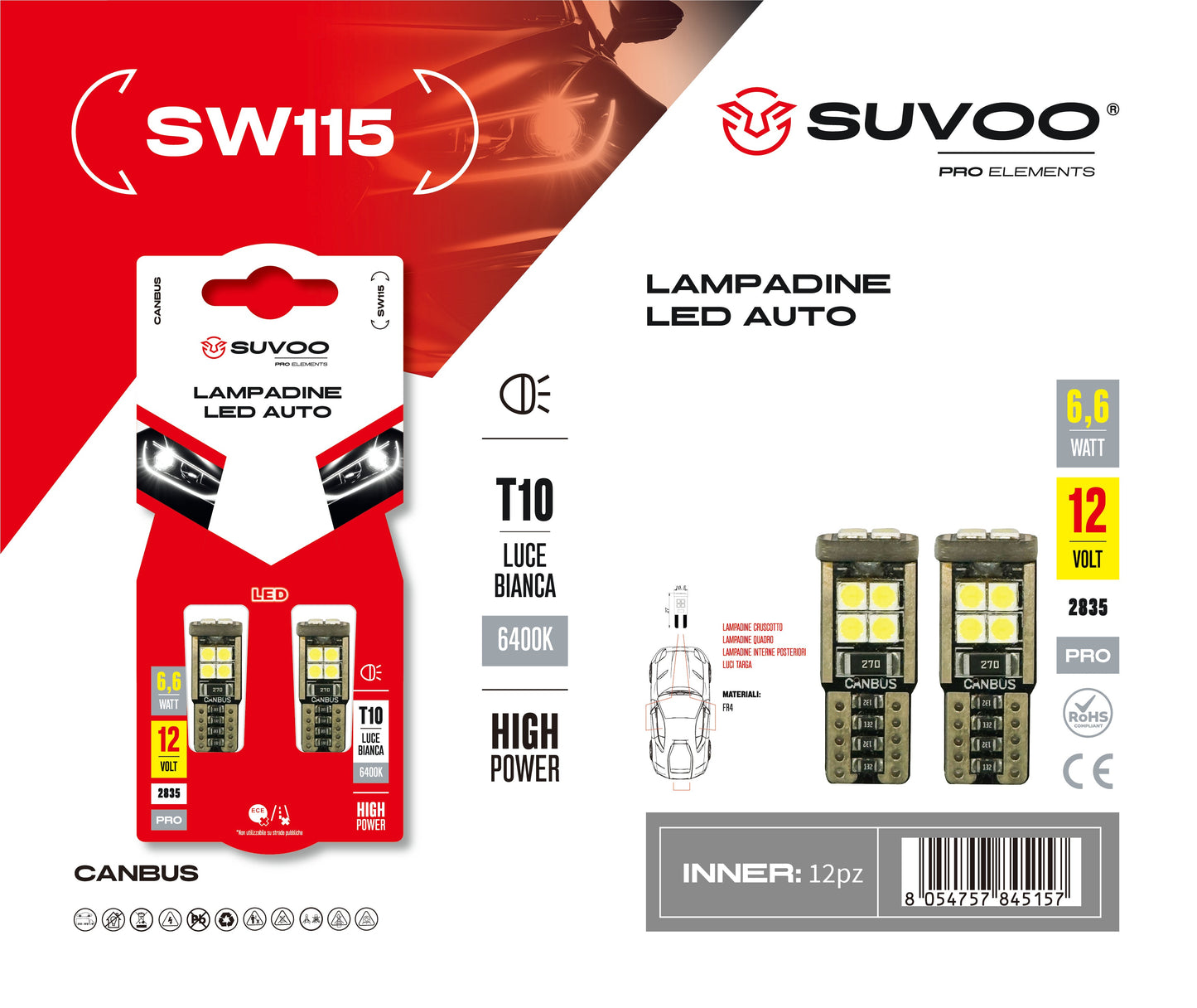 Lampadine led per auto SW115