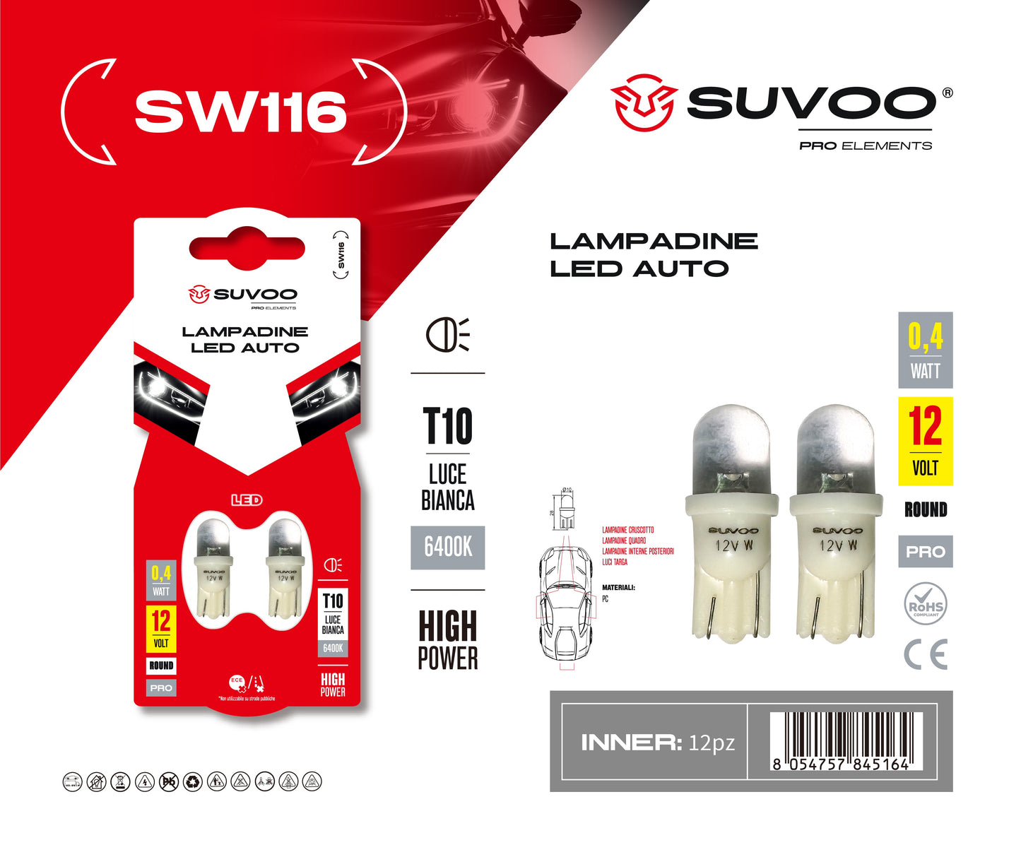 Lampadine led per auto SW116