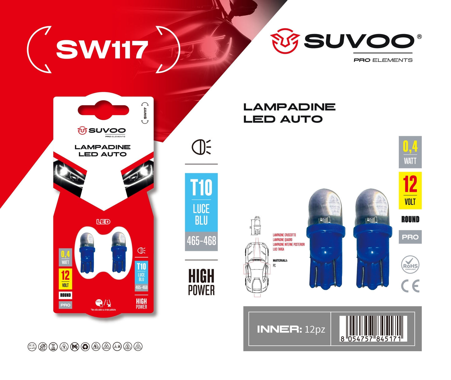 Lampadine led per auto SW117