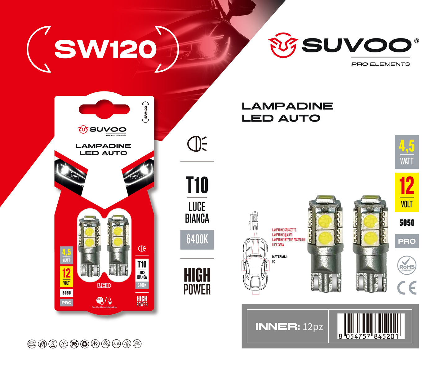 Lampadine led per auto SW120