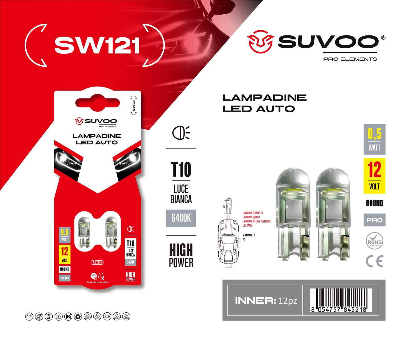 Lampadine led per auto SW121