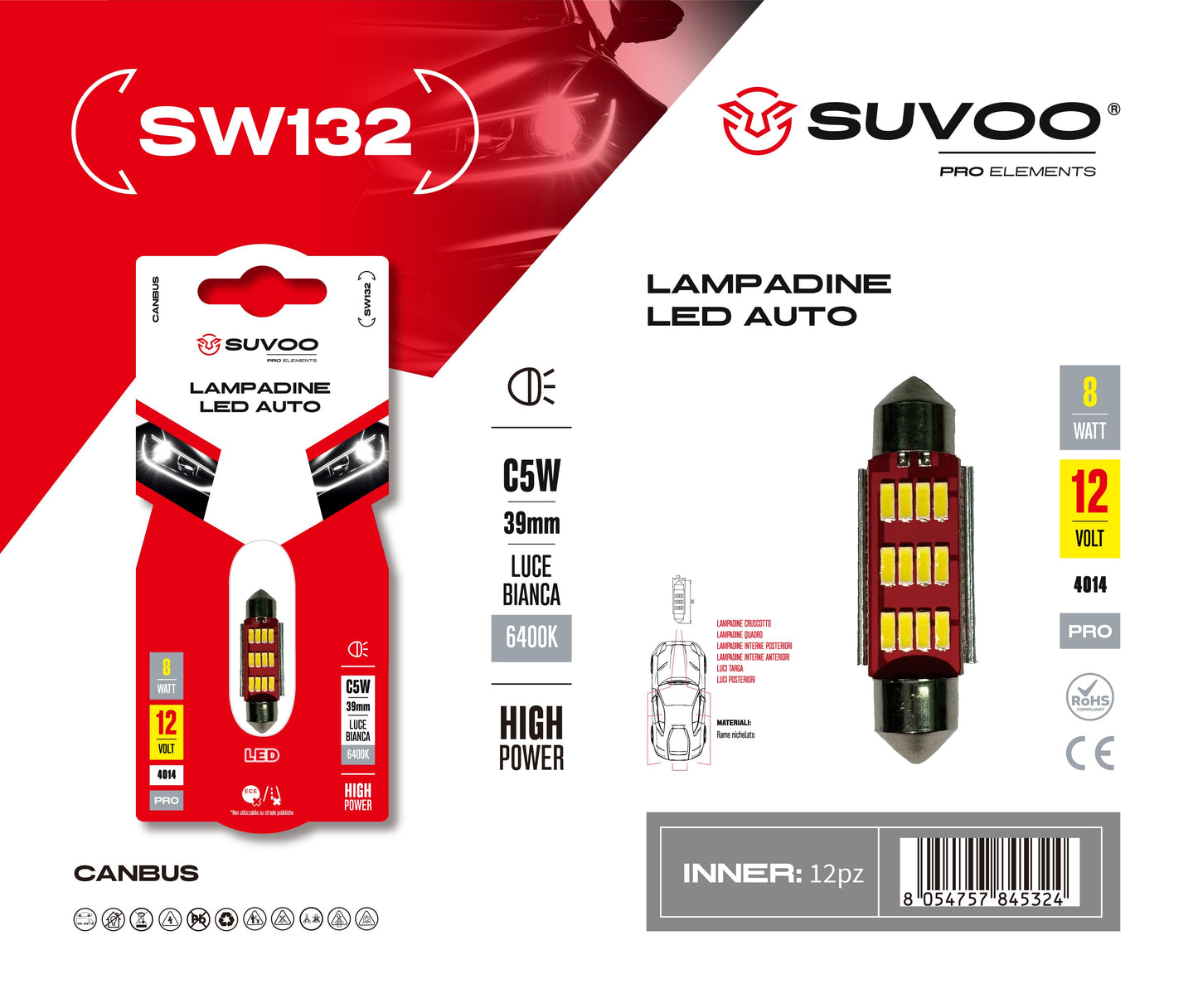 Lampadine led per auto SW132