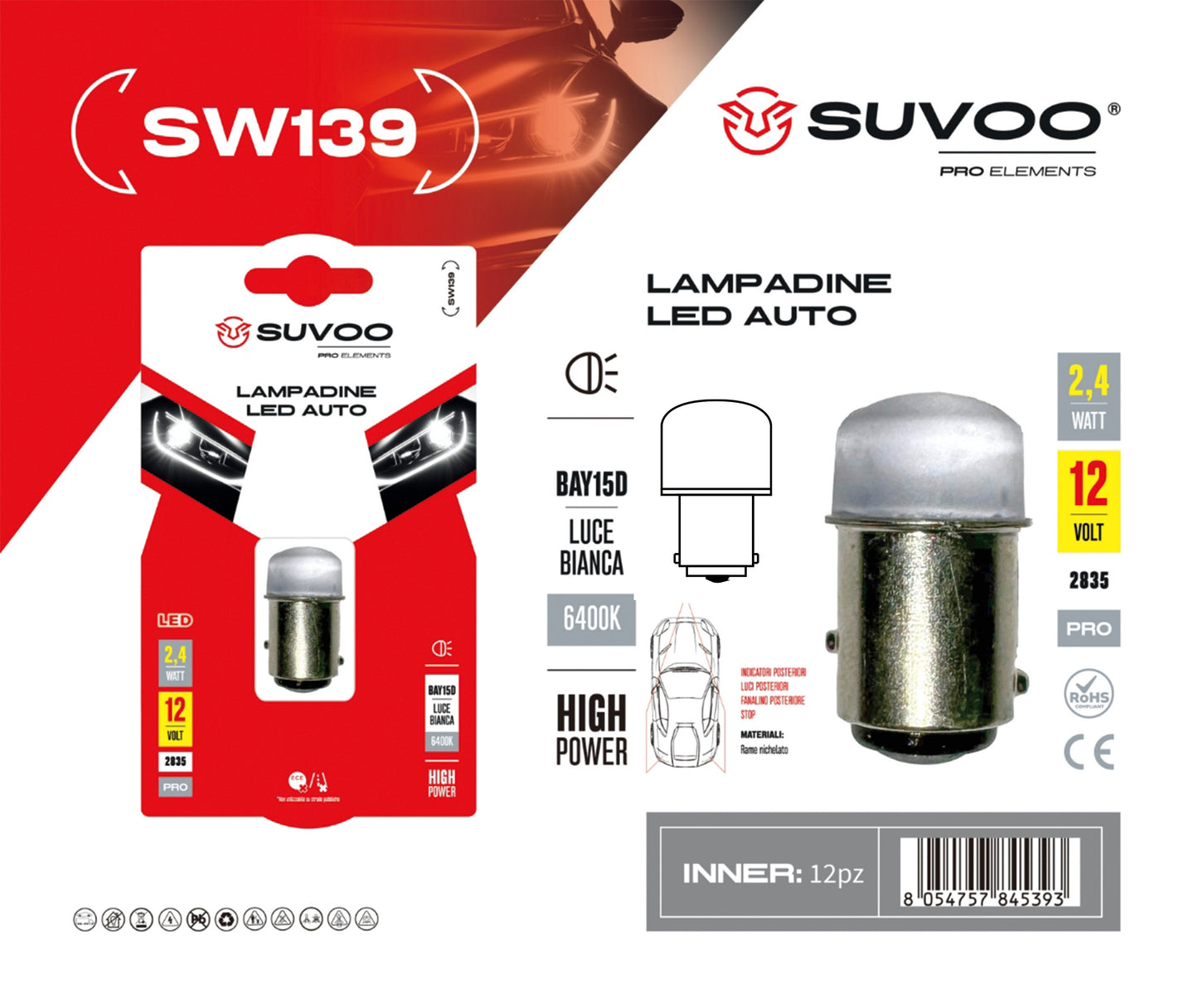 Lampadine led per auto SW139