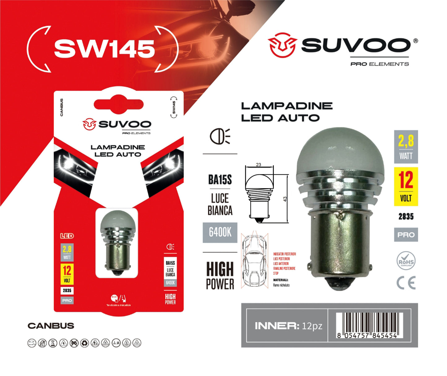 Lampadine led per auto SW145