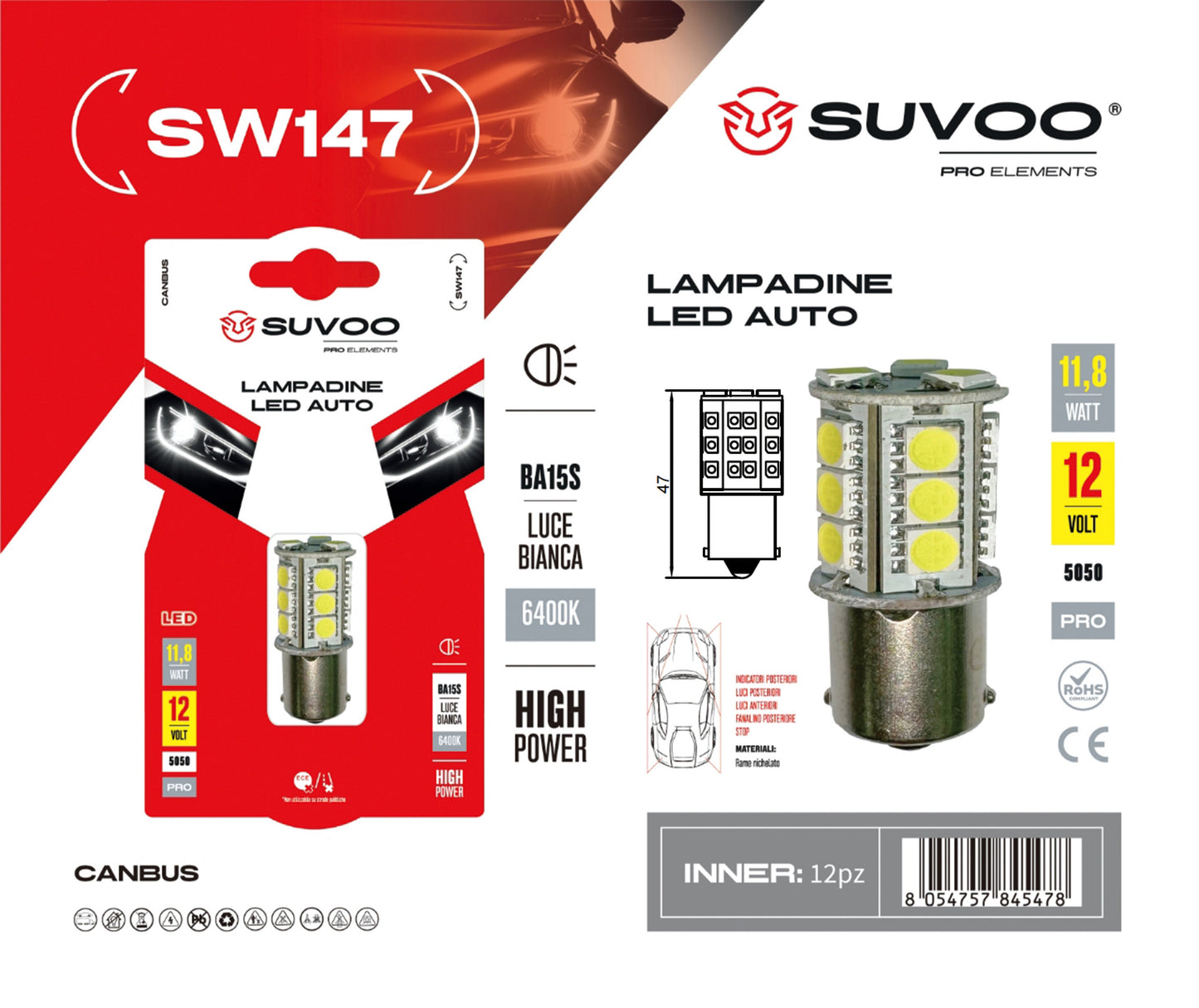 Lampadine led per auto SW147