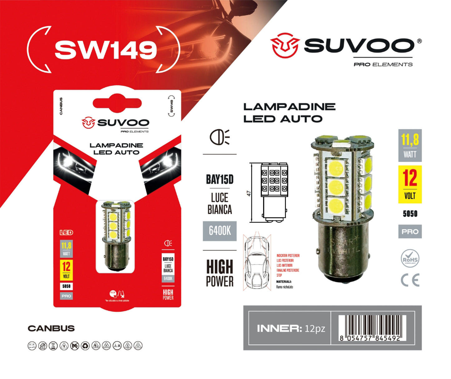 Lampadine led per auto SW149