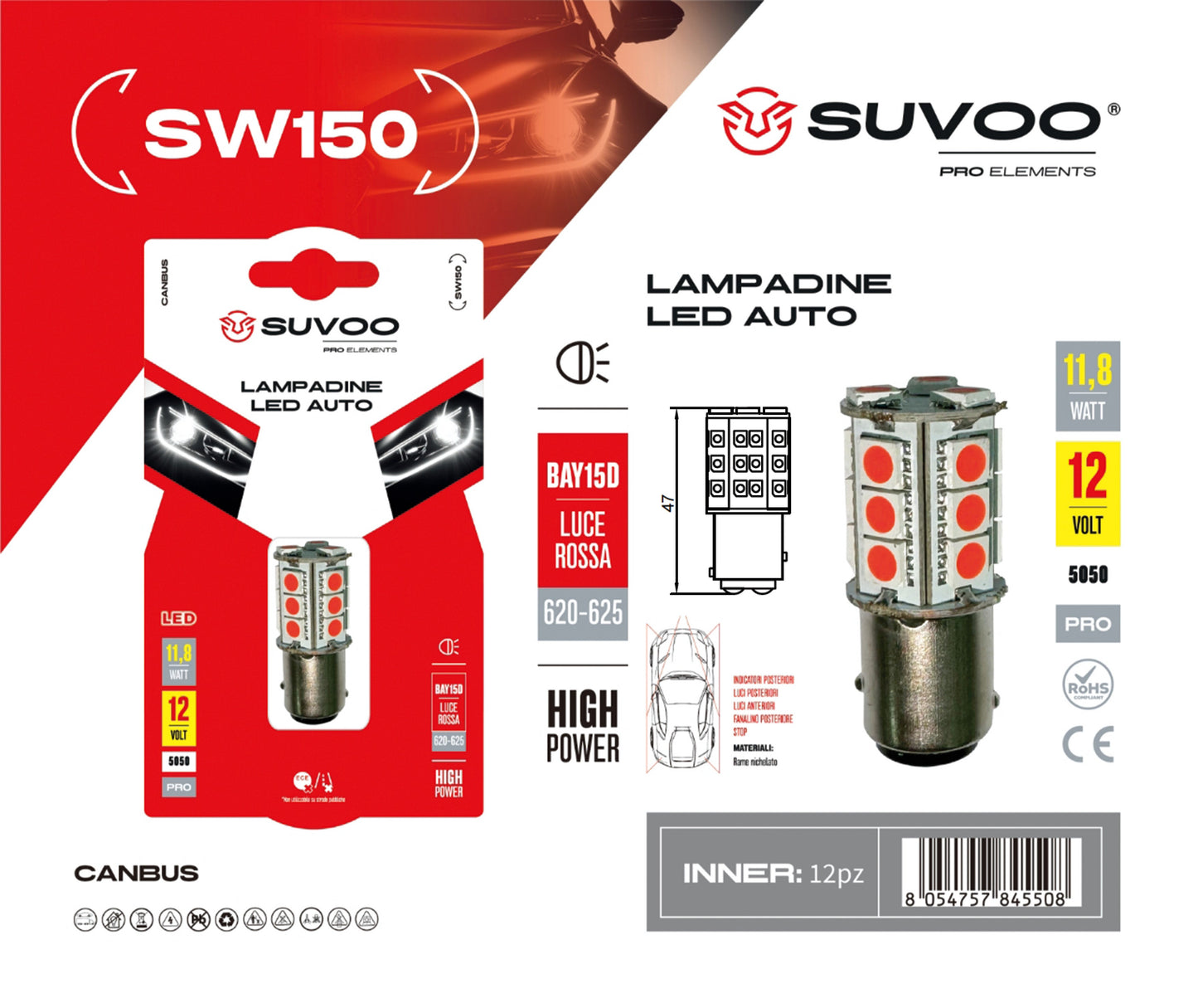 Lampadine led per auto SW150