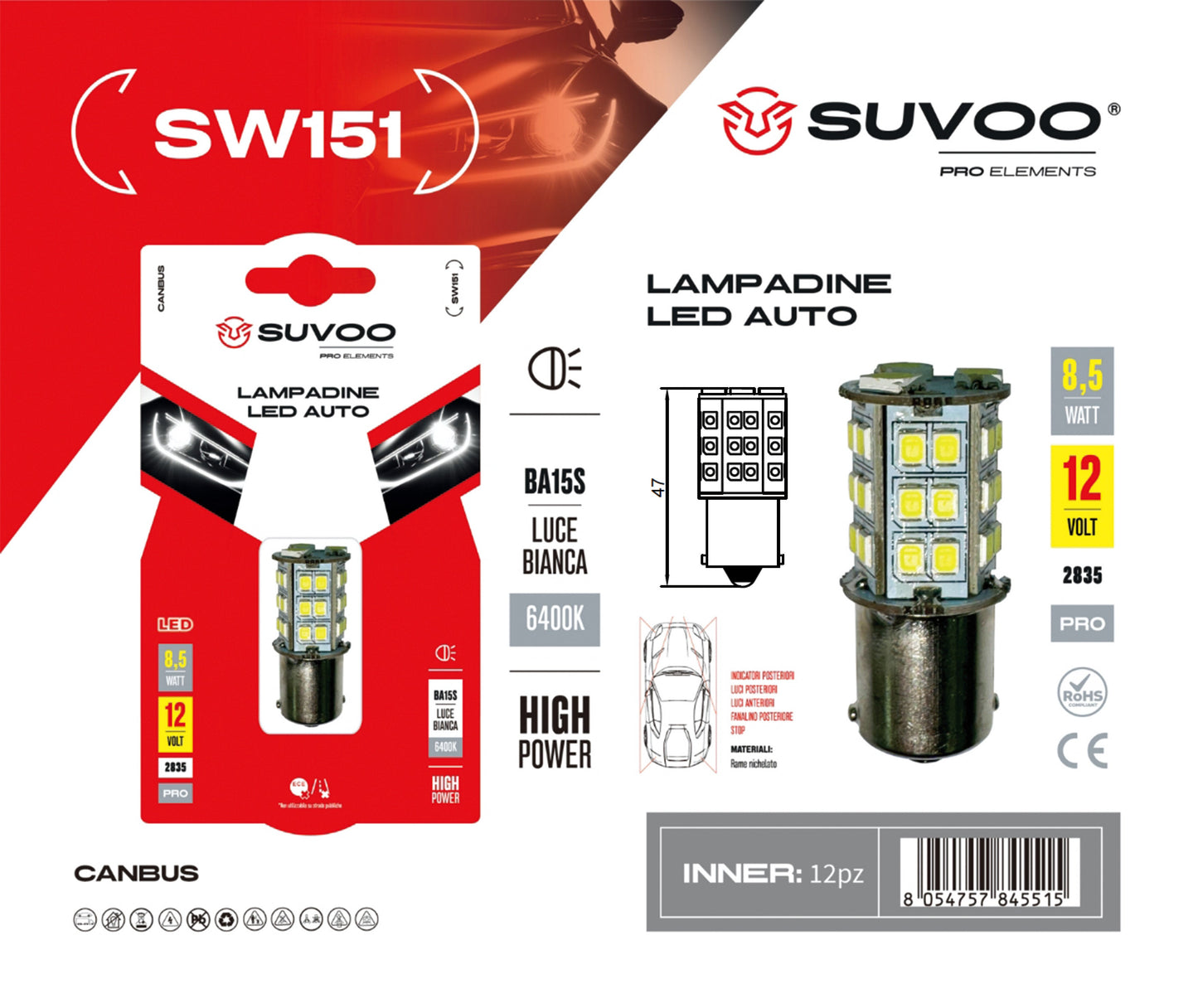 Lampadine led per auto SW151