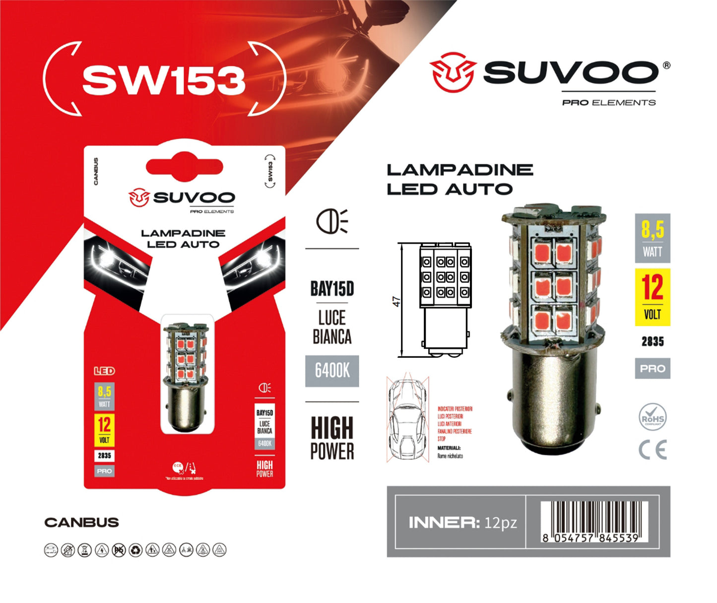 Lampadine led per auto SW153