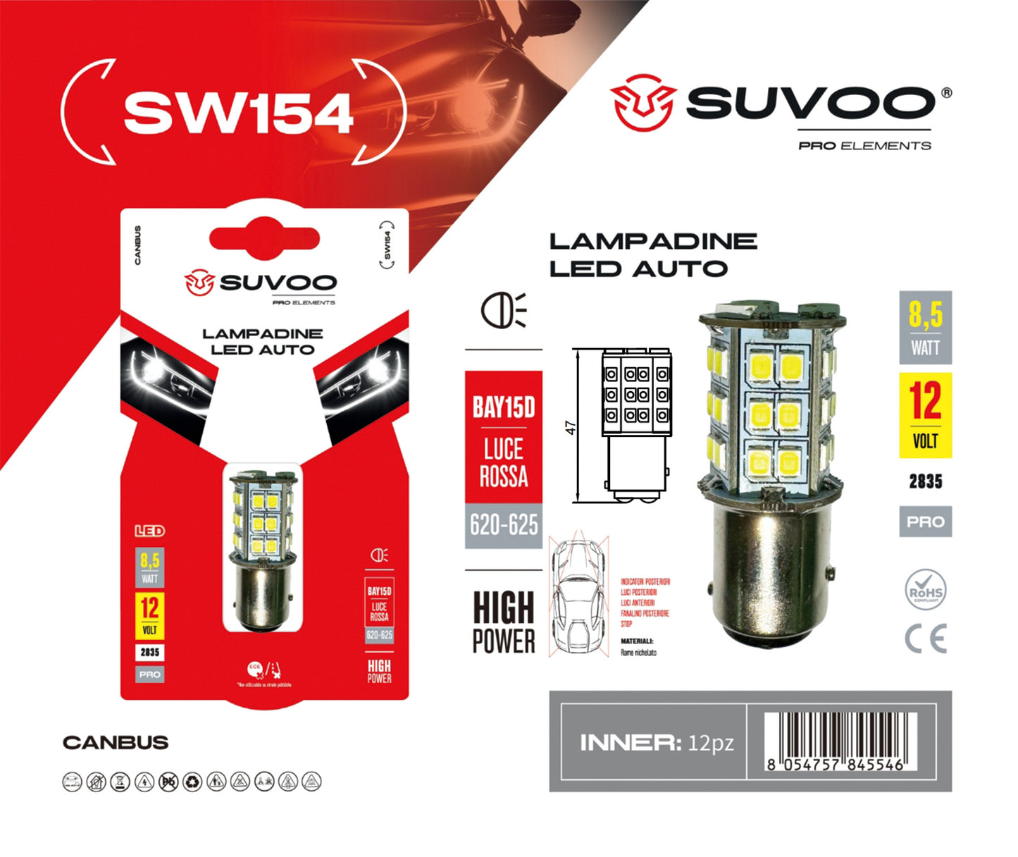 Lampadine led per auto SW154