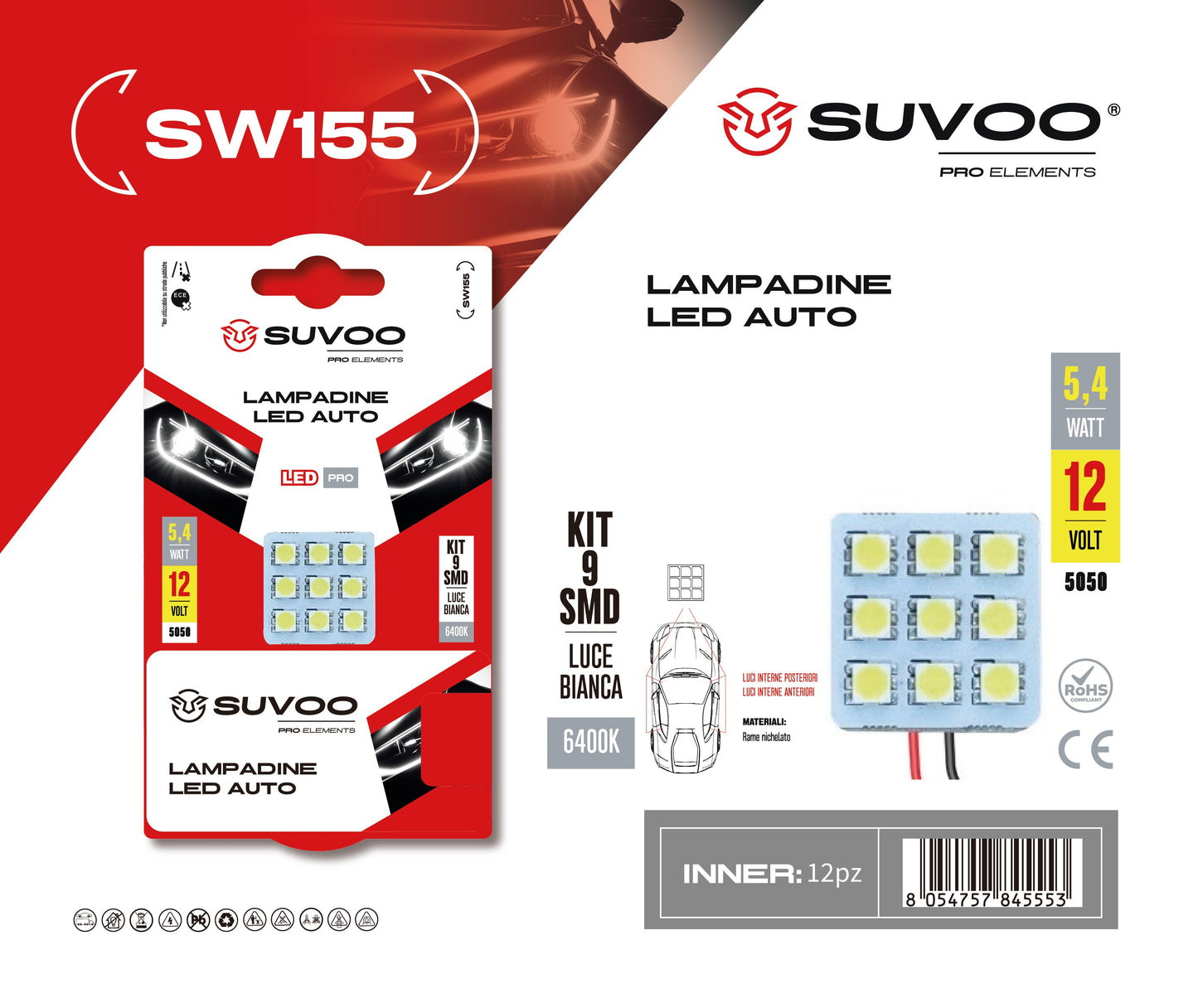 Lampadine led per auto SW155