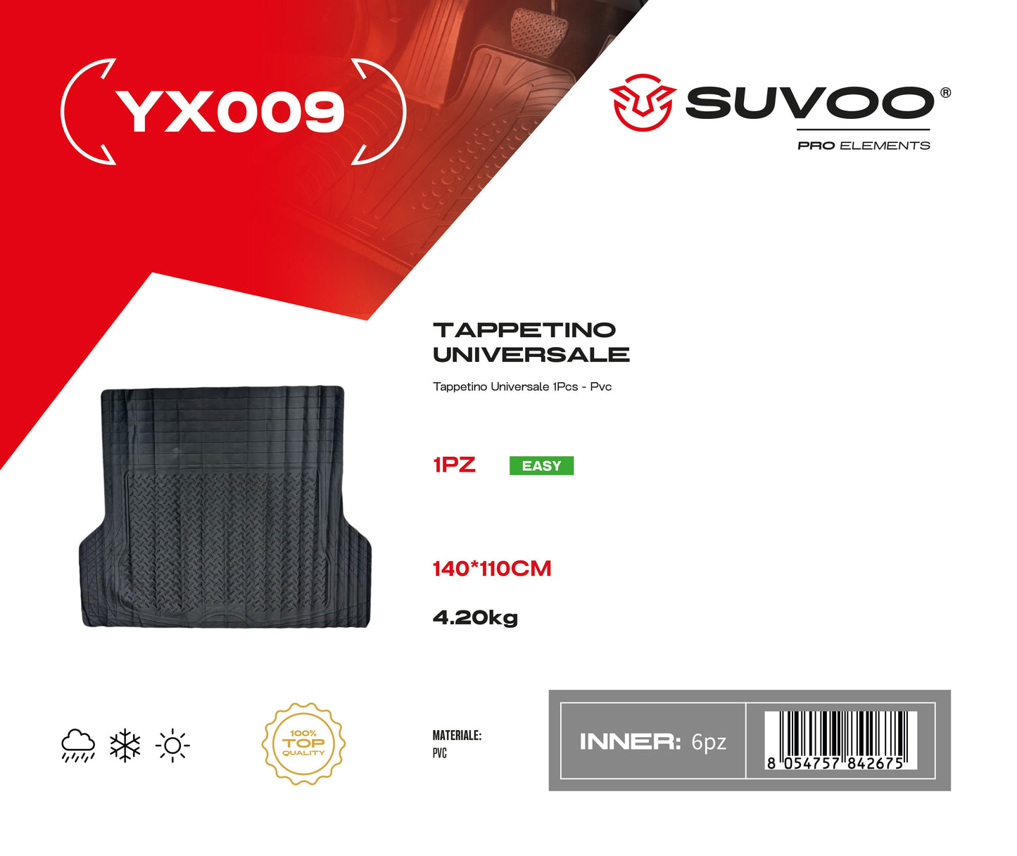 Set Tappettini in Gomma 1pz YX009