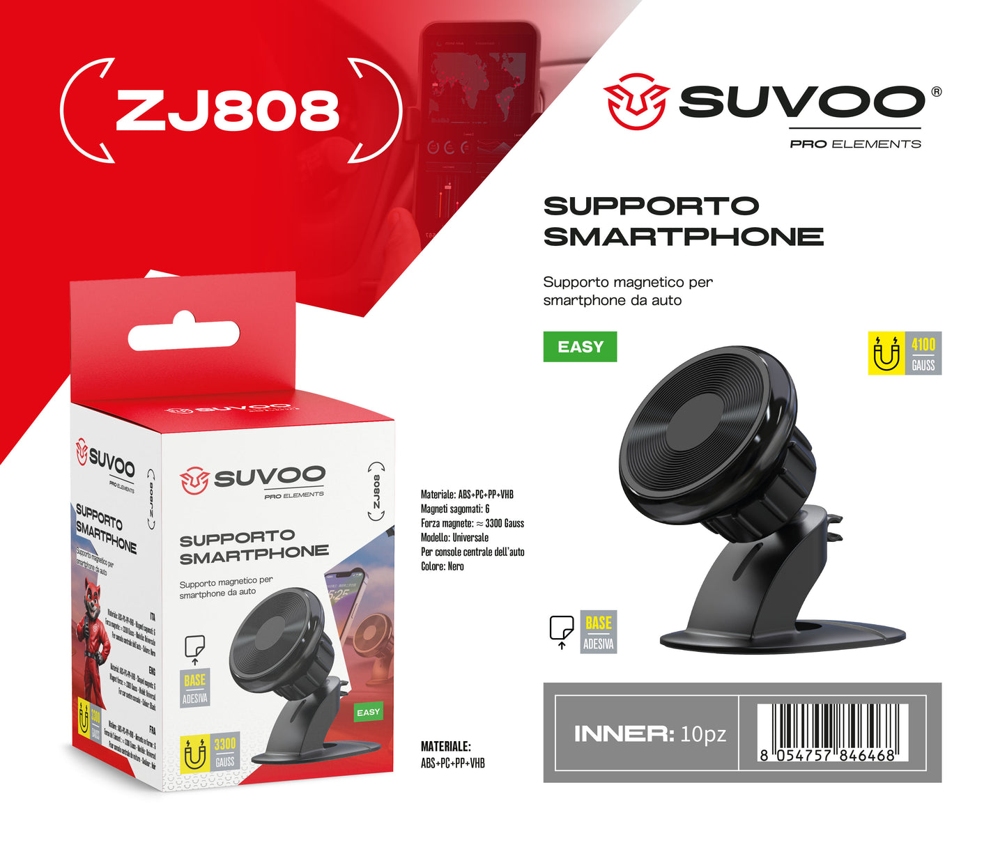 Supporto Magnetico per Cellulare da Auto - ZJ808