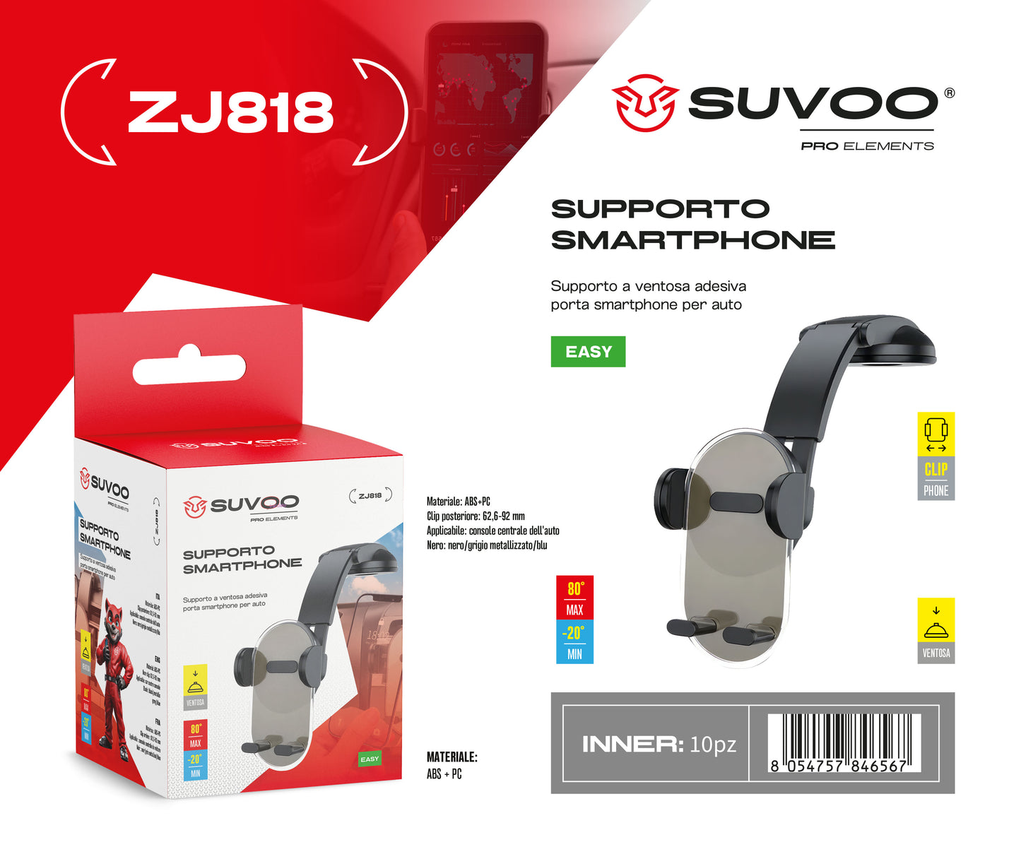 Supporto Magnetico per Cellulare da Auto - ZJ818