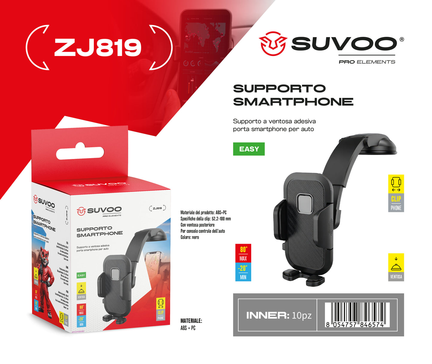 Supporto Magnetico per Cellulare da Auto - ZJ819