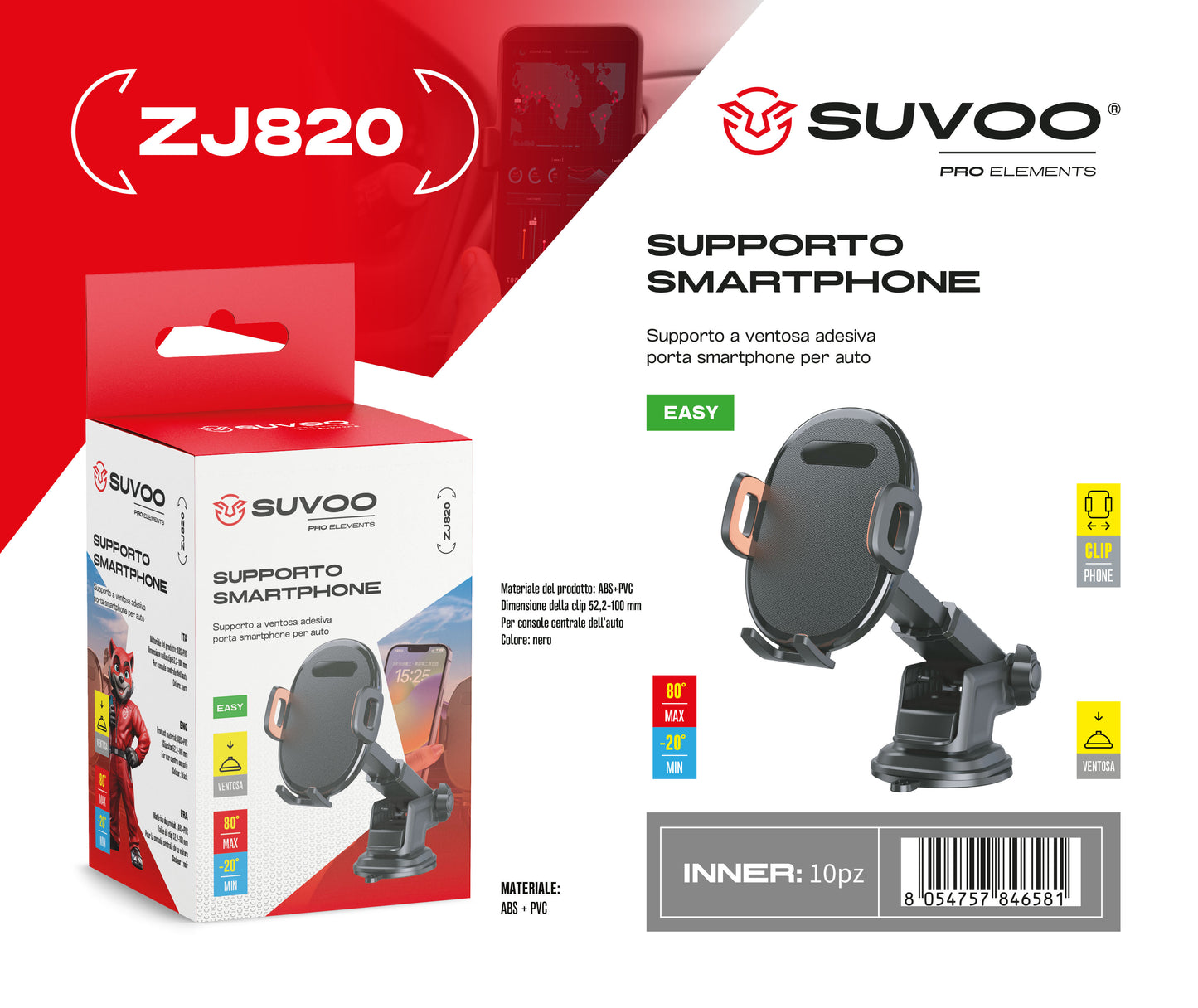 Supporto Magnetico per Cellulare da Auto - ZJ820