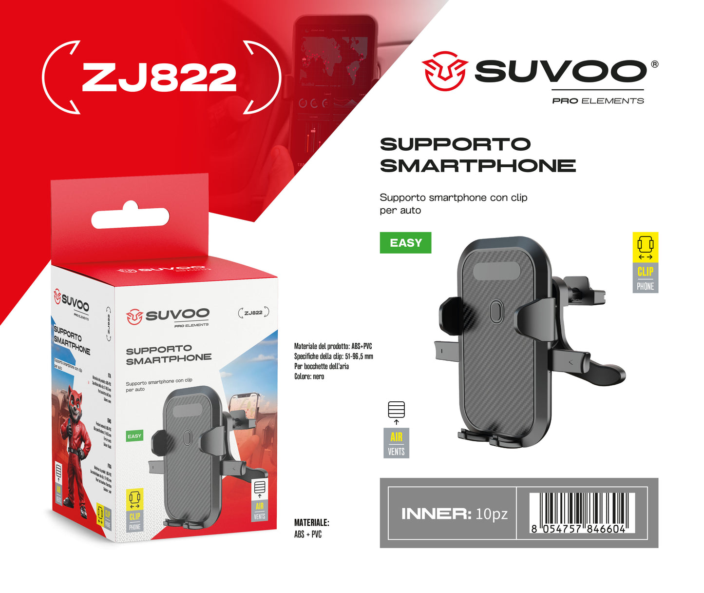 Supporto Magnetico per Cellulare da Auto - ZJ822
