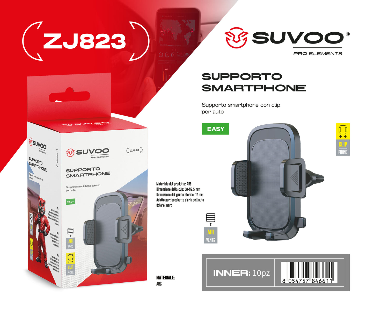Supporto Magnetico per Cellulare da Auto - ZJ823