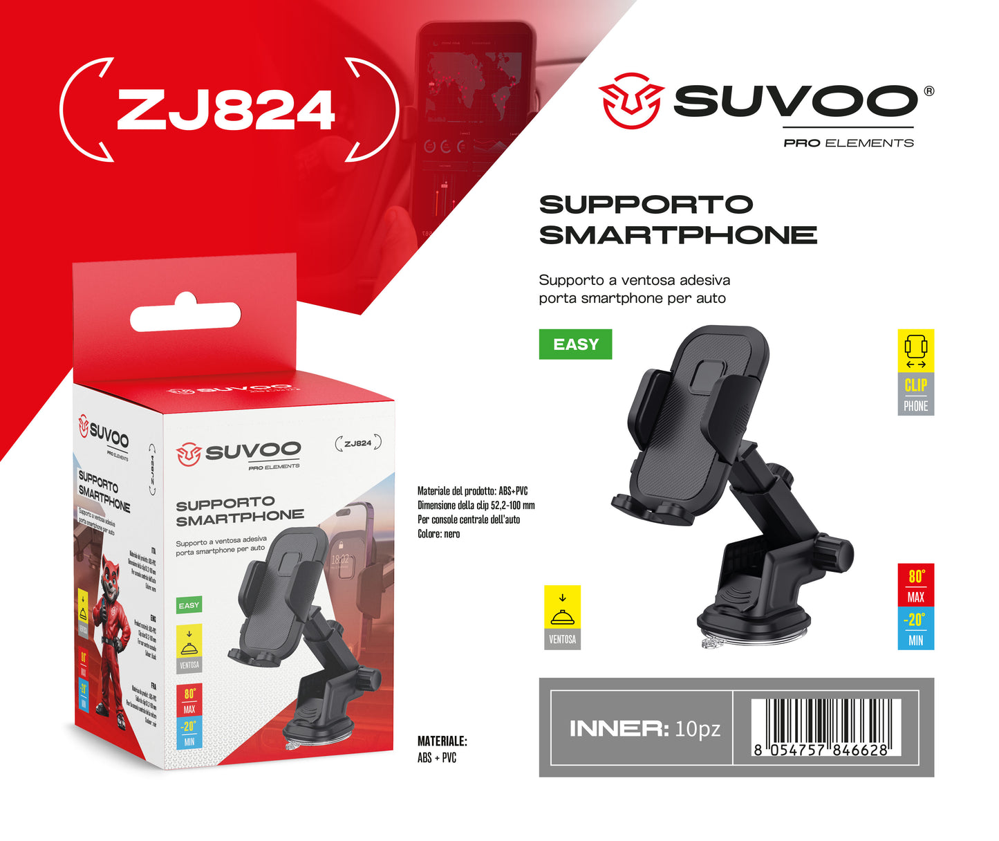 Supporto Magnetico per Cellulare da Auto - ZJ824
