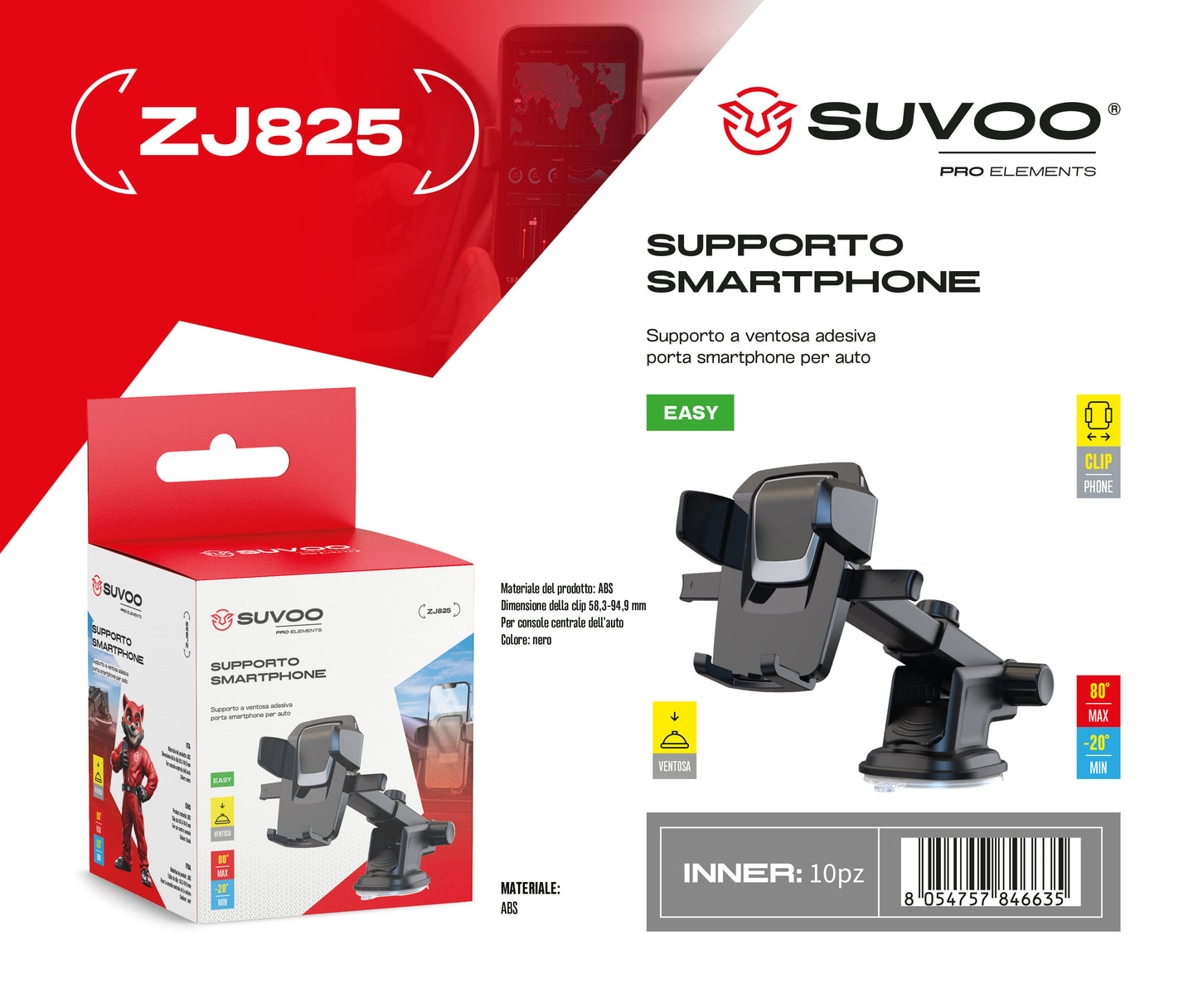 Supporto Magnetico per Cellulare da Auto - ZJ825